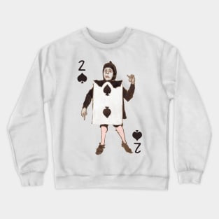 Vintage Character of Playing Cards  Two of Spades Crewneck Sweatshirt